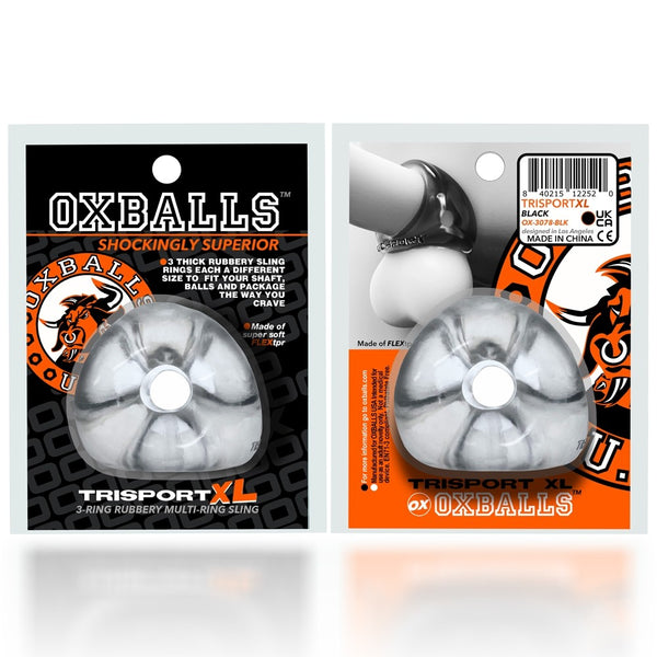 OXBALLS TRI-SPORT XL 3-Ring Cocksling - Clear - Extreme Toyz Singapore - https://extremetoyz.com.sg - Sex Toys and Lingerie Online Store - Bondage Gear / Vibrators / Electrosex Toys / Wireless Remote Control Vibes / Sexy Lingerie and Role Play / BDSM / Dungeon Furnitures / Dildos and Strap Ons &nbsp;/ Anal and Prostate Massagers / Anal Douche and Cleaning Aide / Delay Sprays and Gels / Lubricants and more...