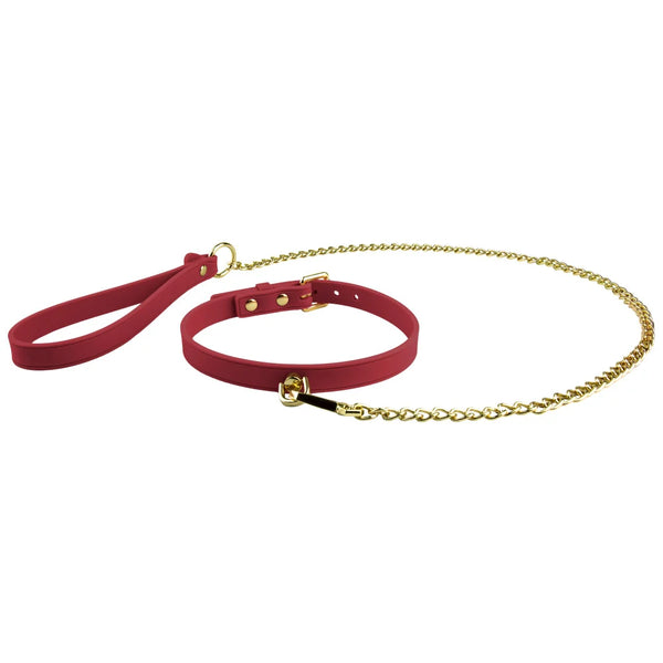 Temptasia Ardor Silicone Collar & Leash - Red
