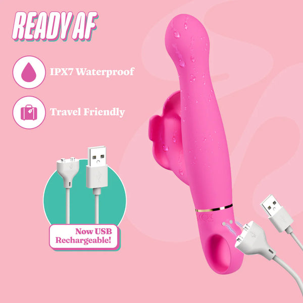 Aria Naughty AF Rumble Tech™ Rechargeable G-Spot & Clitoris Silicone Vibrator