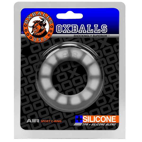 AIR PLUS+silicone™ Comfort Air-Lite Vented Bulge-Fit Cock Ring - Cool Ice