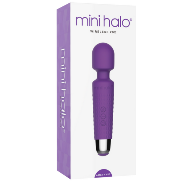 Mini Halo 20x Rechargeable Wand Vibrator - Purple