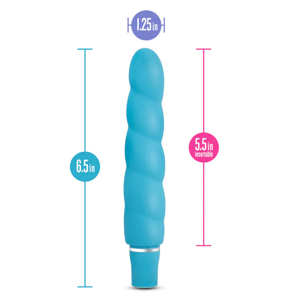 Luxe Anastasia Platinum-Cured Silicone Vibrator - Aqua