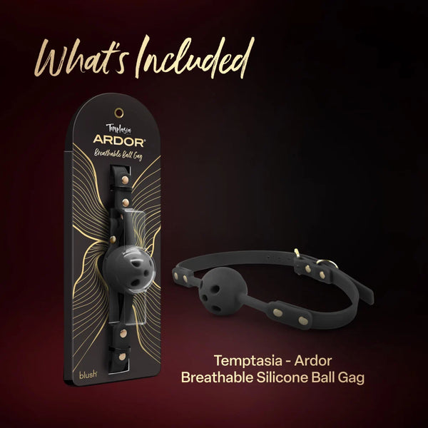 Temptasia Ardor Breathable Silicone Ball Gag - Black
