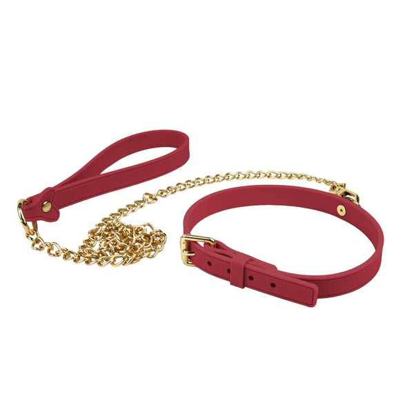 Temptasia Ardor Silicone Collar & Leash - Red