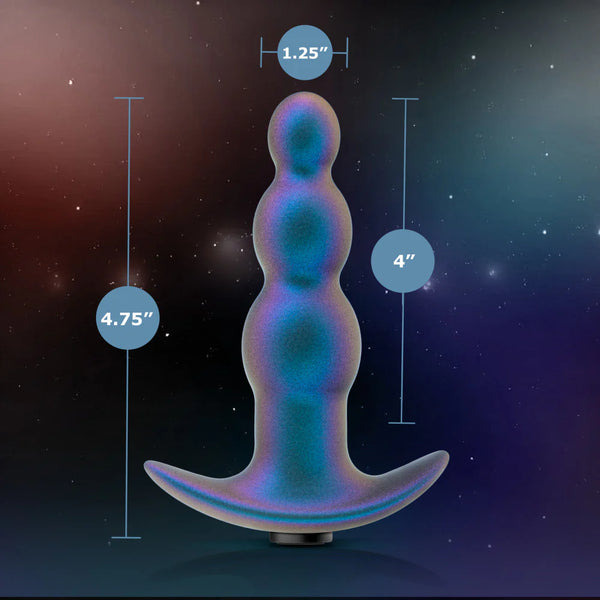 Anal Adventures Matrix The Expedition Platinum-Cured Rechargeable Vibrating Anal Plug With AnchorTech™ Base -Lunar Blue