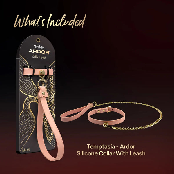 Temptasia Ardor Silicone Collar & Leash - Pink