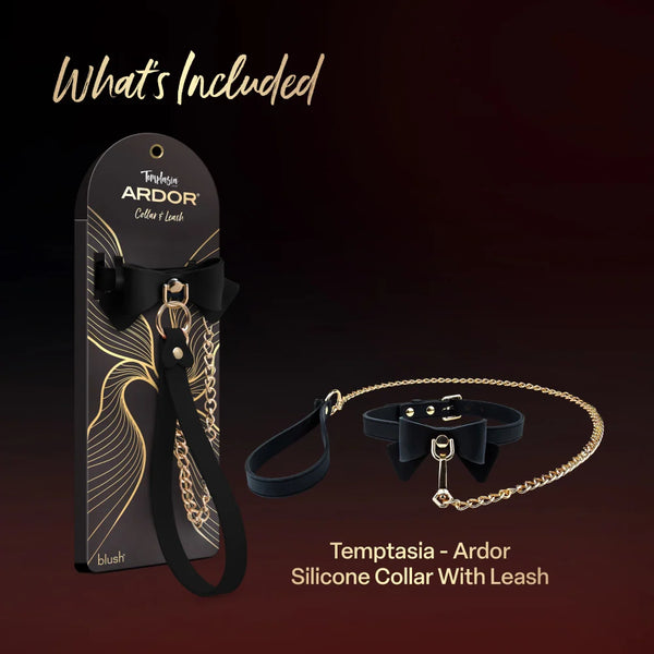Temptasia Ardor Silicone Collar & Leash with Bow