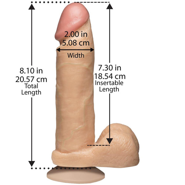 Doc Johnson The Realistic Cock 8” - Vanilla - Extreme Toyz Singapore - https://extremetoyz.com.sg - Sex Toys and Lingerie Online Store