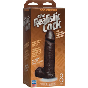 Doc Johnson The Realistic Cock 8” - Chocolate - Extreme Toyz Singapore - https://extremetoyz.com.sg - Sex Toys and Lingerie Online Store