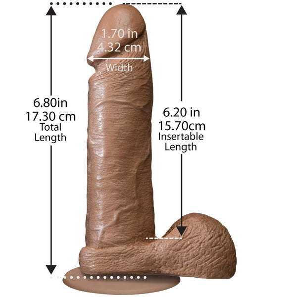 Doc Johnson The Realistic Cock 6 with Removable Vac-U-Lock Suction Cup - Caramel - Extreme Toyz Singapore - https://extremetoyz.com.sg - Sex Toys and Lingerie Online Store