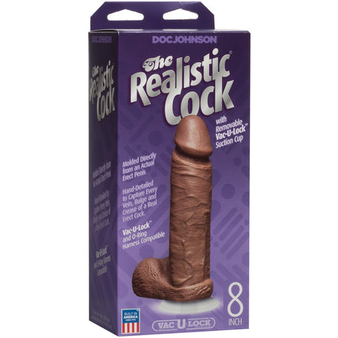 Doc Johnson The Realistic Cock FIRMSKYN 8” with Removable Vac-U-Lock Suction Cup - Caramel - Extreme Toyz Singapore - https://extremetoyz.com.sg - Sex Toys and Lingerie Online Store