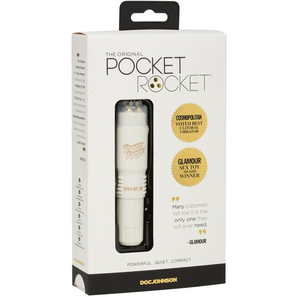 Doc Johnson The Original Pocket Rocket - White SKU #:0376-01-BX - Extreme Toyz Singapore - https://extremetoyz.com.sg - Sex Toys and Lingerie Online Store