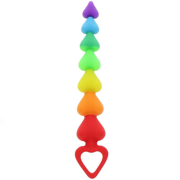 ToyJoy Rainbow Heart Silicone Anal Beads - Extreme Toyz Singapore - https://extremetoyz.com.sg - Sex Toys and Lingerie Online Store