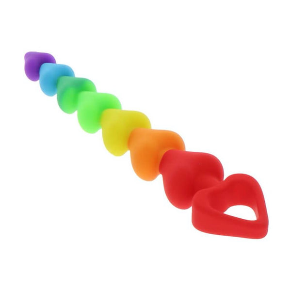 ToyJoy Rainbow Heart Silicone Anal Beads - Extreme Toyz Singapore - https://extremetoyz.com.sg - Sex Toys and Lingerie Online Store