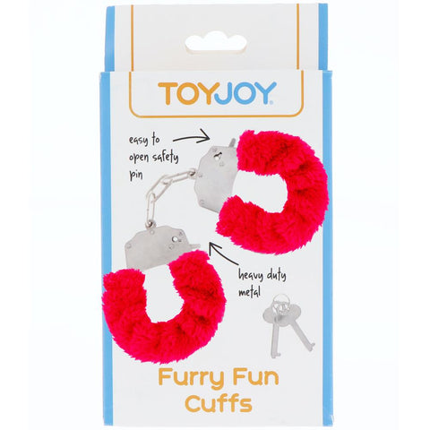 ToyJoy Furry Fun Cuffs - Red - Extreme Toyz Singapore - https://extremetoyz.com.sg - Sex Toys and Lingerie Online Store