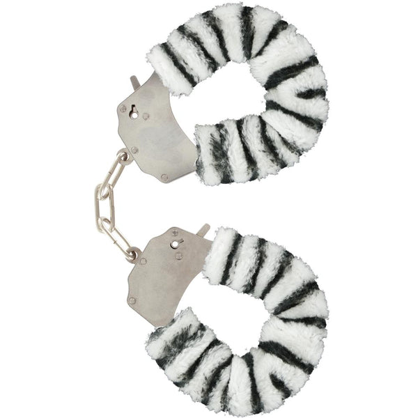 ToyJoy Zebra Furry Fun Cuffs - Extreme Toyz Singapore - https://extremetoyz.com.sg - Sex Toys and Lingerie Online Store