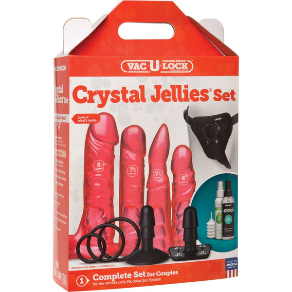 Doc Johnson Vac-U-Lock Crystal Jellies Set - Extreme Toyz Singapore - https://extremetoyz.com.sg - Sex Toys and Lingerie Online Store