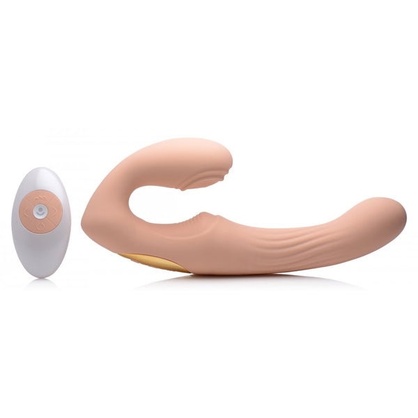 Strap U 15X U-Pulse Silicone Pulsating and Vibrating Strapless Strap-on with Remote - Extreme Toyz Singapore - https://extremetoyz.com.sg - Sex Toys and Lingerie Online Store