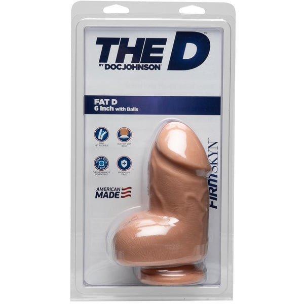 Doc Johnson The D Fat D FIRMSKYN 6" with Balls - Vanilla - Extreme Toyz Singapore - https://extremetoyz.com.sg - Sex Toys and Lingerie Online Store