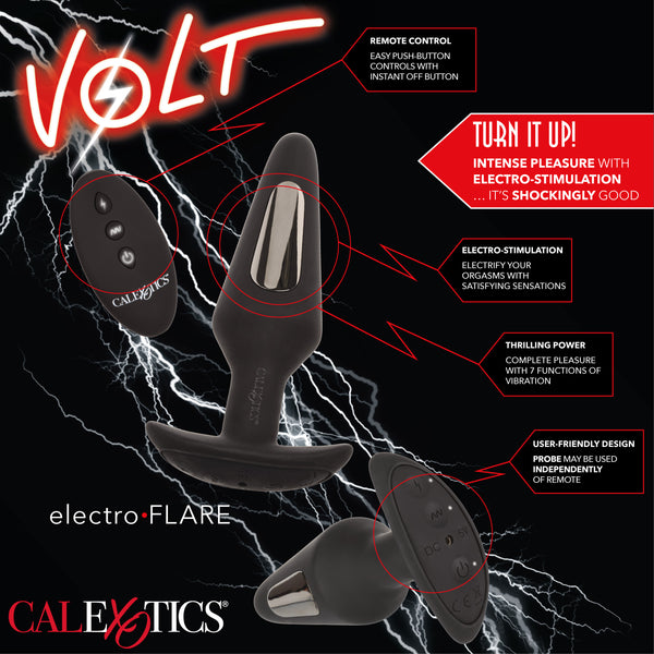 CalExotics Volt Electro-Flare Remote Rechargeable Vibrating Electrosex Anal Plug  - Extreme Toyz Singapore - https://extremetoyz.com.sg - Sex Toys and Lingerie Online Store