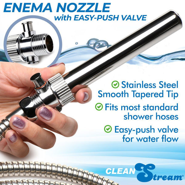 CleanStream Enema Nozzle with Quick Shut Off/On Valve - Extreme Toyz Singapore - https://extremetoyz.com.sg - Sex Toys and Lingerie Online Store