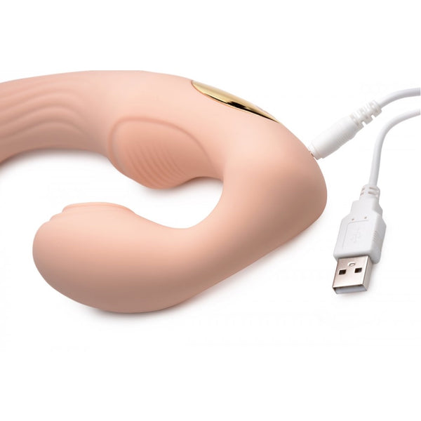 Strap U 15X U-Pulse Silicone Pulsating and Vibrating Strapless Strap-on with Remote - Extreme Toyz Singapore - https://extremetoyz.com.sg - Sex Toys and Lingerie Online Store