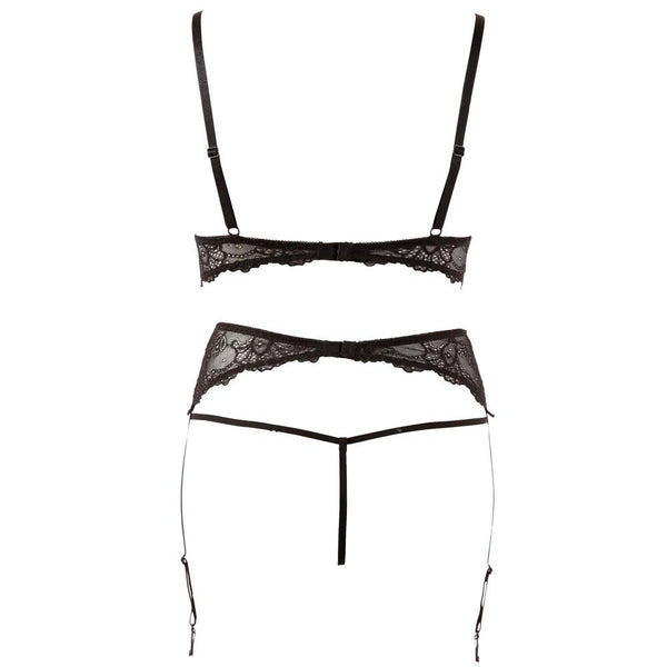 Abierta Fina Pearl Bra Suspender And String (4 Sizes Available) - Extreme Toyz Singapore - https://extremetoyz.com.sg - Sex Toys and Lingerie Online Store