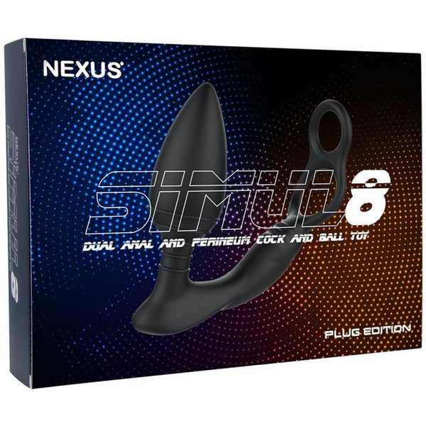 Nexus SIMUL8 Plug Edition Rechargeable Vibrating Double Cock Ring & Anal Stimulator - Extreme Toyz Singapore - https://extremetoyz.com.sg - Sex Toys and Lingerie Online Store