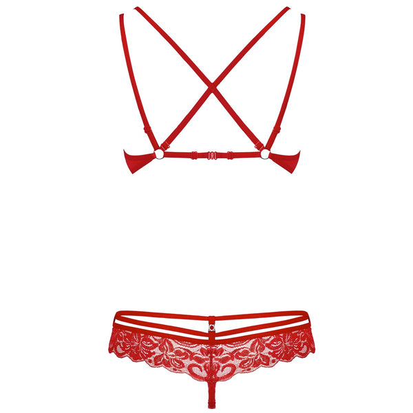Obsessive Lingerie Red Set: Bra & Thong - Extreme Toyz Singapore - https://extremetoyz.com.sg - Sex Toys and Lingerie Online Store