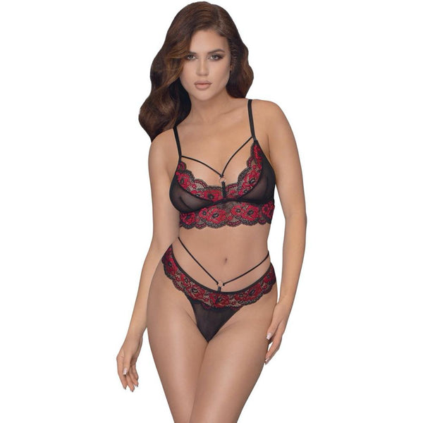 Cottelli Collection Matching Lace Bra And String (3 Sizes Available) - Extreme Toyz Singapore - https://extremetoyz.com.sg - Sex Toys and Lingerie Online Store
