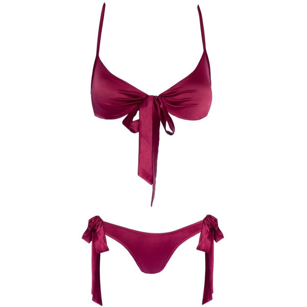 Cottelli Collection Tie Up Bra And Briefs Set (2 Sizes Available) - Extreme Toyz Singapore - https://extremetoyz.com.sg - Sex Toys and Lingerie Online Store