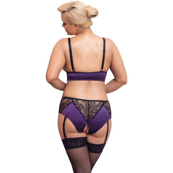 Cottelli Collection Plus Size Bralette Suspender Set (4 Sizes Available) - Extreme Toyz Singapore - https://extremetoyz.com.sg - Sex Toys and Lingerie Online Store