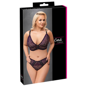 Cottelli Collection Plus Size Delicate Lace Bralette And Briefs Set (4 Sizes Available) - Extreme Toyz Singapore - https://extremetoyz.com.sg - Sex Toys and Lingerie Online Store