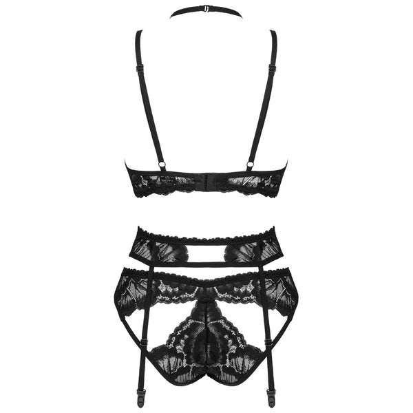 Obsessive Lingerie Alessya Bra Set with Garter Belt (2 Sizes Available) - Extreme Toyz Singapore - https://extremetoyz.com.sg - Sex Toys and Lingerie Online Store