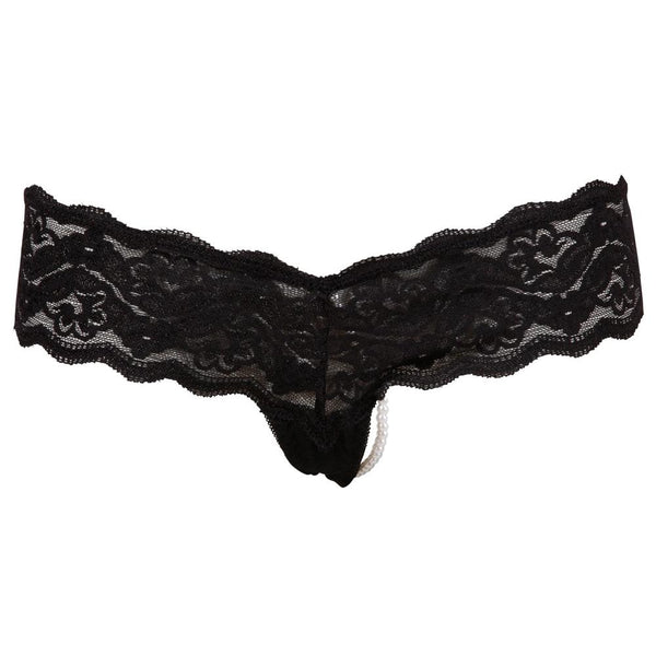 Cottelli Collection Lace Pearl Thong (4 Sizes Available) - Extreme Toyz Singapore - https://extremetoyz.com.sg - Sex Toys and Lingerie Online Store