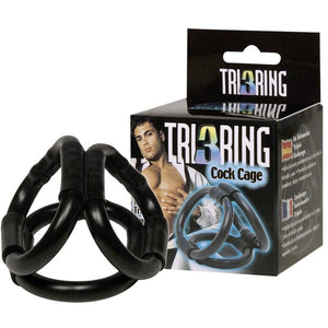 Seven Creations Tri Ring Cock Cage - Extreme Toyz Singapore - https://extremetoyz.com.sg - Sex Toys and Lingerie Online Store