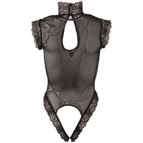 Abierta Fina High Neck Cupless And Crotchless Sheer Body (4 Sizes Available) - Extreme Toyz Singapore - https://extremetoyz.com.sg - Sex Toys and Lingerie Online Store