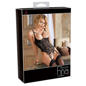 Abierta Fina Cupless And Crotchless String Suspender Body (4 Sizes Available) - Extreme Toyz Singapore - https://extremetoyz.com.sg - Sex Toys and Lingerie Online Store