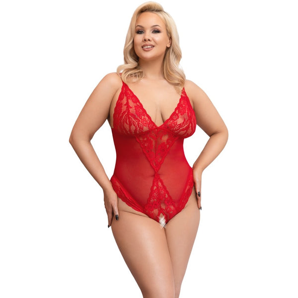 Cottelli Collection Plus Size Crotchless Body (4 Sizes Available) - Extreme Toyz Singapore - https://extremetoyz.com.sg - Sex Toys and Lingerie Online Store