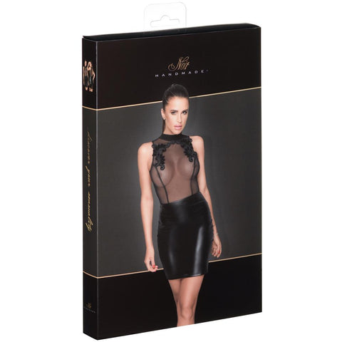 NOIR Handmade Wetlook and Sheer Open Back Party Dress (4 Sizes Available) - Extreme Toyz Singapore - https://extremetoyz.com.sg - Sex Toys and Lingerie Online Store