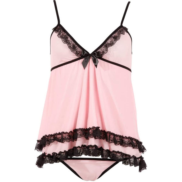 Cottelli Collection Babydoll and String Set (5 Sizes Available) - Extreme Toyz Singapore - https://extremetoyz.com.sg - Sex Toys and Lingerie Online Store