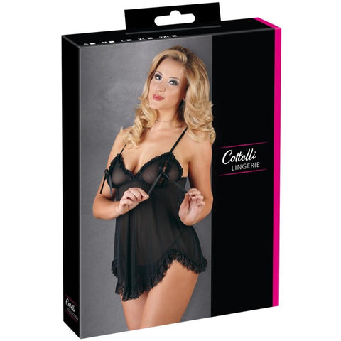 Cottelli Collection Open Babydoll And String Set (5 Sizes Available) - Extreme Toyz Singapore - https://extremetoyz.com.sg - Sex Toys and Lingerie Online Store