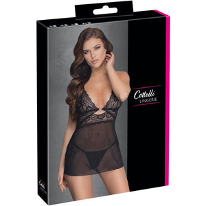 Cottelli Collection Backless Babydoll With Thong (4 Sizes Available) - Extreme Toyz Singapore - https://extremetoyz.com.sg - Sex Toys and Lingerie Online Store