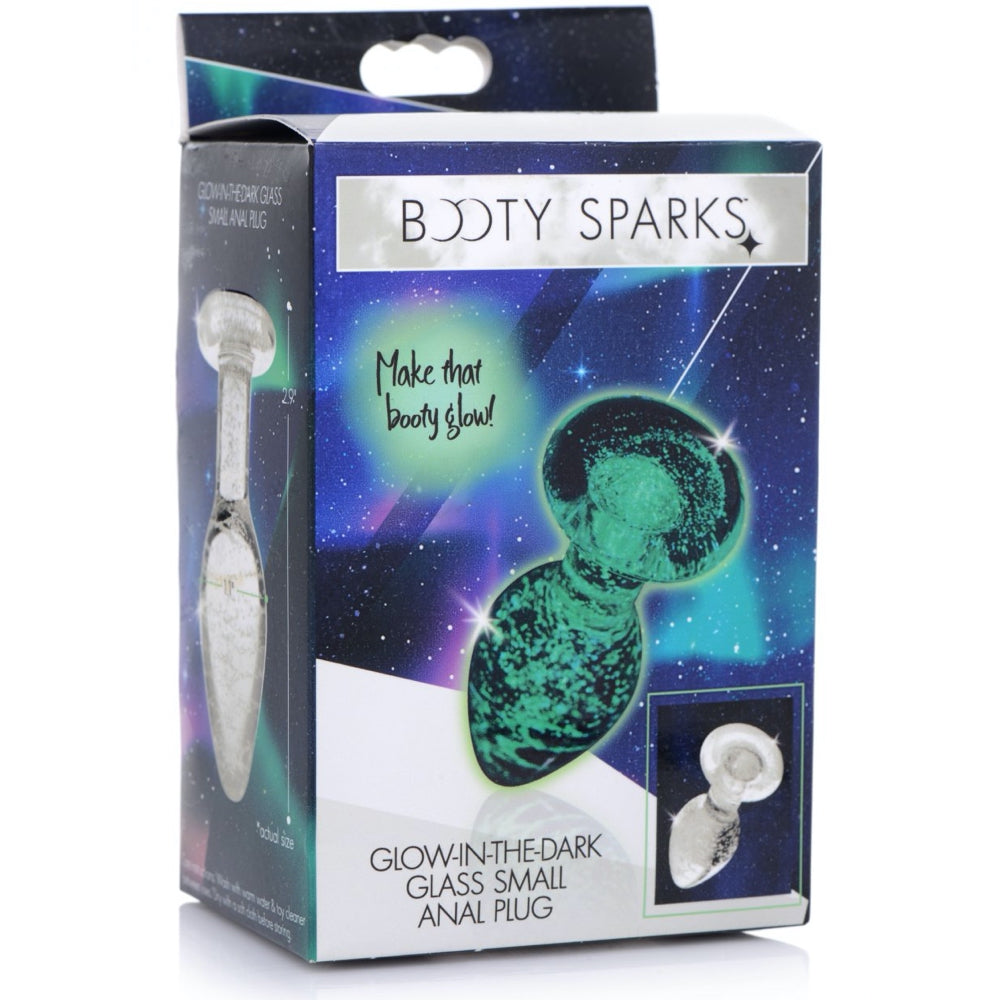 Booty Sparks Glow-In-The-Dark Glass Anal Plug - Extreme Toyz Singapore - https://extremetoyz.com.sg - Sex Toys and Lingerie Online Store