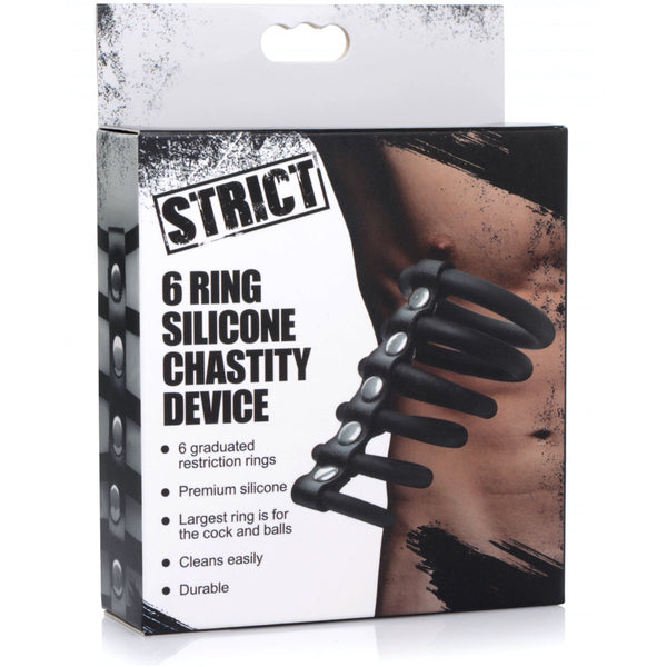STRICT 6 Ring Silicone Chastity Device - Extreme Toyz Singapore - https://extremetoyz.com.sg - Sex Toys and Lingerie Online Store