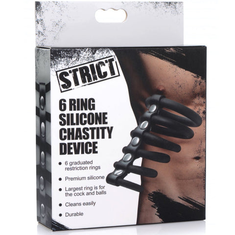 STRICT 6 Ring Silicone Chastity Device - Extreme Toyz Singapore - https://extremetoyz.com.sg - Sex Toys and Lingerie Online Store