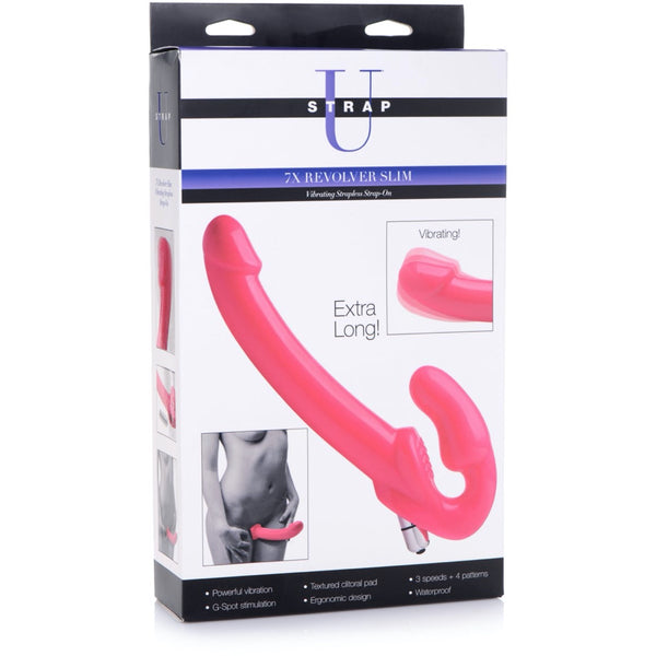 Strap U 7X Revolver Slim 8 inch Vibrating Strapless Strap-on - Extreme Toyz Singapore - https://extremetoyz.com.sg - Sex Toys and Lingerie Online Store
