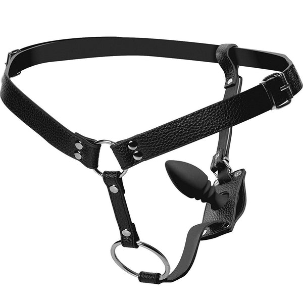 STRICT Male Cock Ring Harness with Silicone Anal Plug - Extreme Toyz Singapore - https://extremetoyz.com.sg - Sex Toys and Lingerie Online Store - Bondage Gear / Vibrators / Electrosex Toys / Wireless Remote Control Vibes / Sexy Lingerie and Role Play / BDSM / Dungeon Furnitures / Dildos and Strap Ons  / Anal and Prostate Massagers / Anal Douche and Cleaning Aide / Delay Sprays and Gels / Lubricants and more...