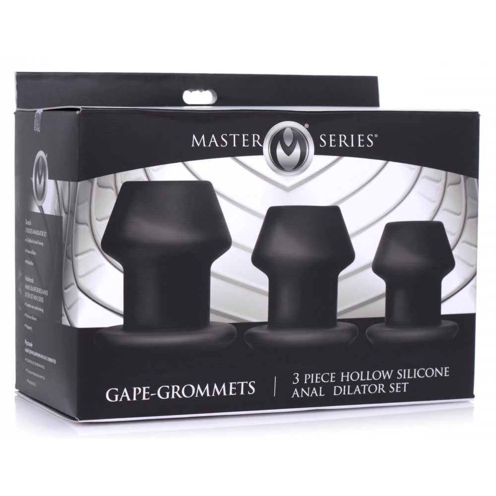 Master Series Gape-Grommets 3 Piece Hollow Silicone Anal Dilator Set - Extreme Toyz Singapore - https://extremetoyz.com.sg - Sex Toys and Lingerie Online Store