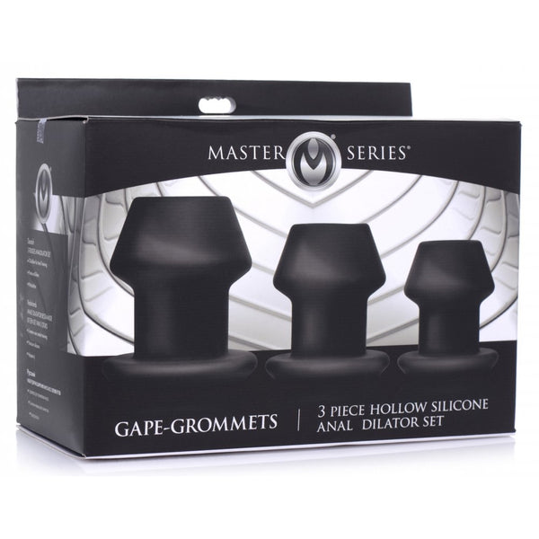 Master Series Gape-Grommets 3 Piece Hollow Silicone Anal Dilator Set - Extreme Toyz Singapore - https://extremetoyz.com.sg - Sex Toys and Lingerie Online Store